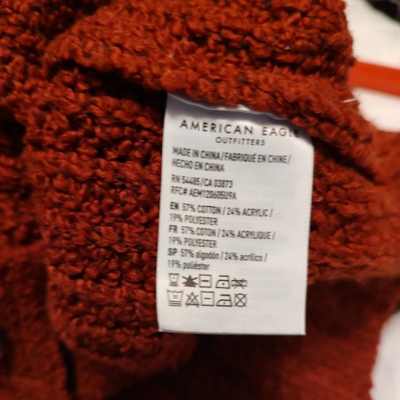❤️🔥EUC American Eagle Ladie's Oversized Campus Fit Button Front Cardigan, Rust - Picture 12 of 12